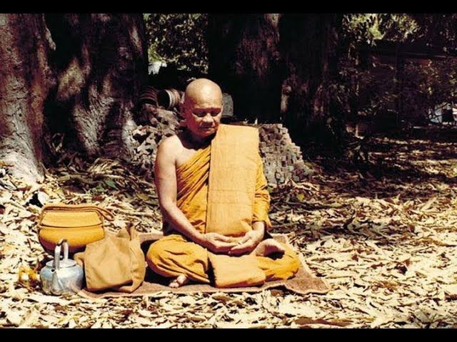 Ajahn Chah in the forest practicing Tudong